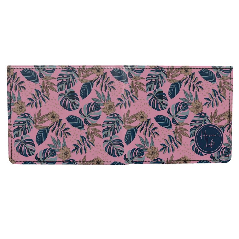 Nappa Leather Wallet - Midnight Monstera - Lunaria Rose
