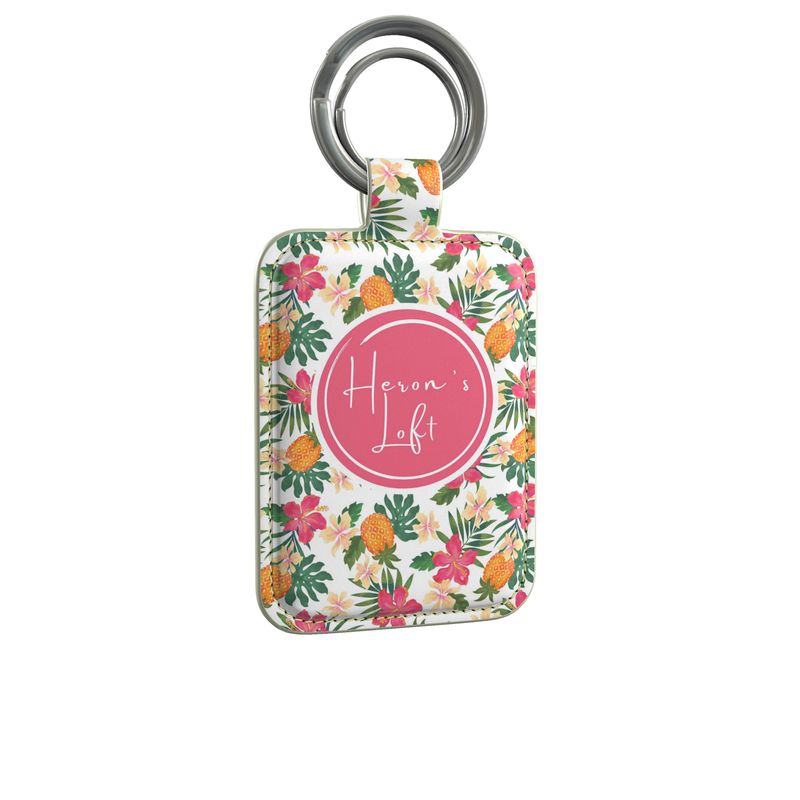 Luxury Leather Keyring - Coral Mist