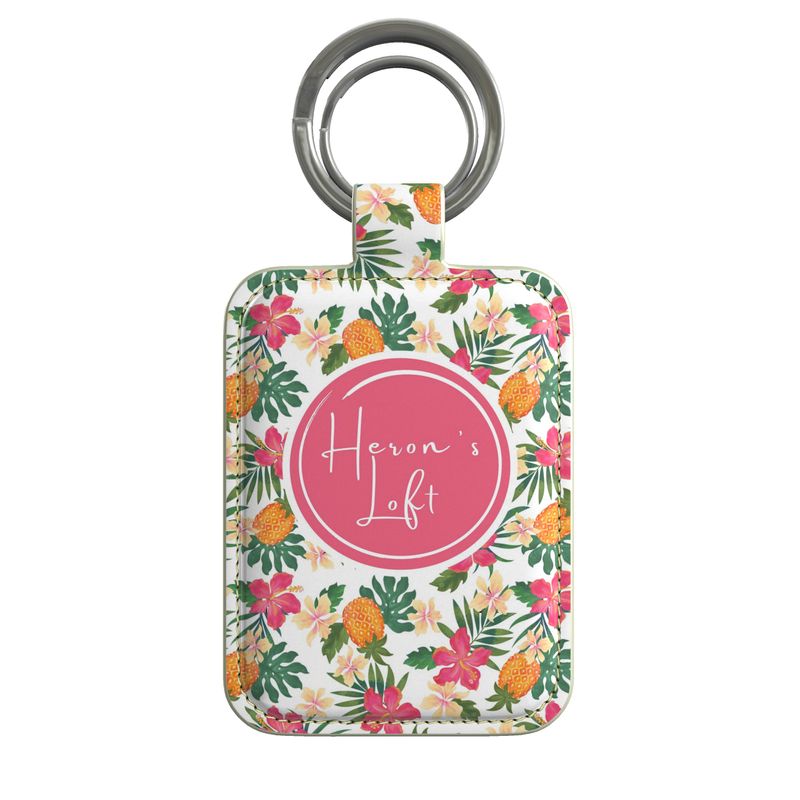 Luxury Leather Keyring - Coral Mist