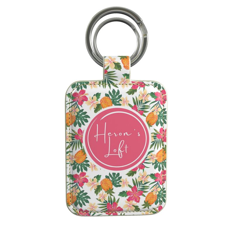 Luxury Leather Keyring - Coral Mist