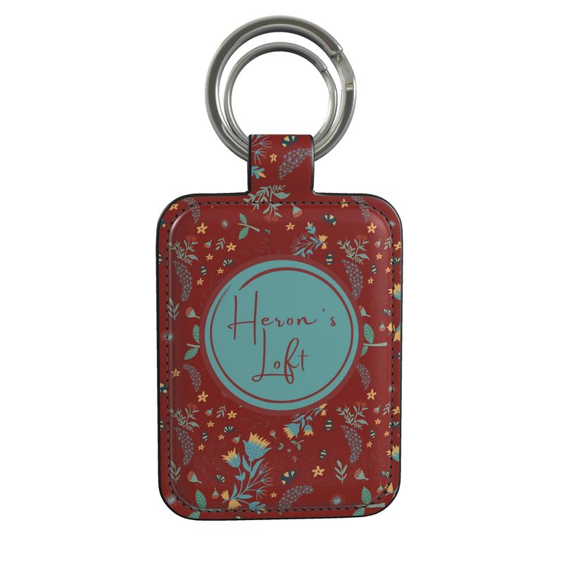 Luxury Leather Keyring - Rustic Bloom
