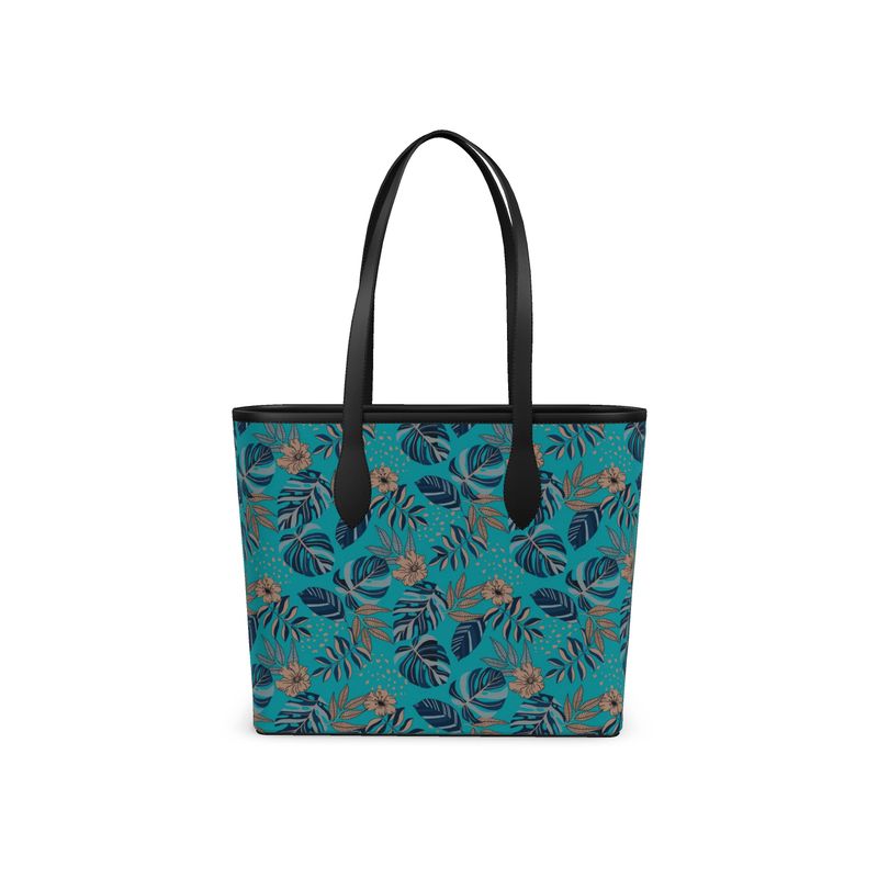 City Tote Bag - Nappa Leather - Cyan Noir