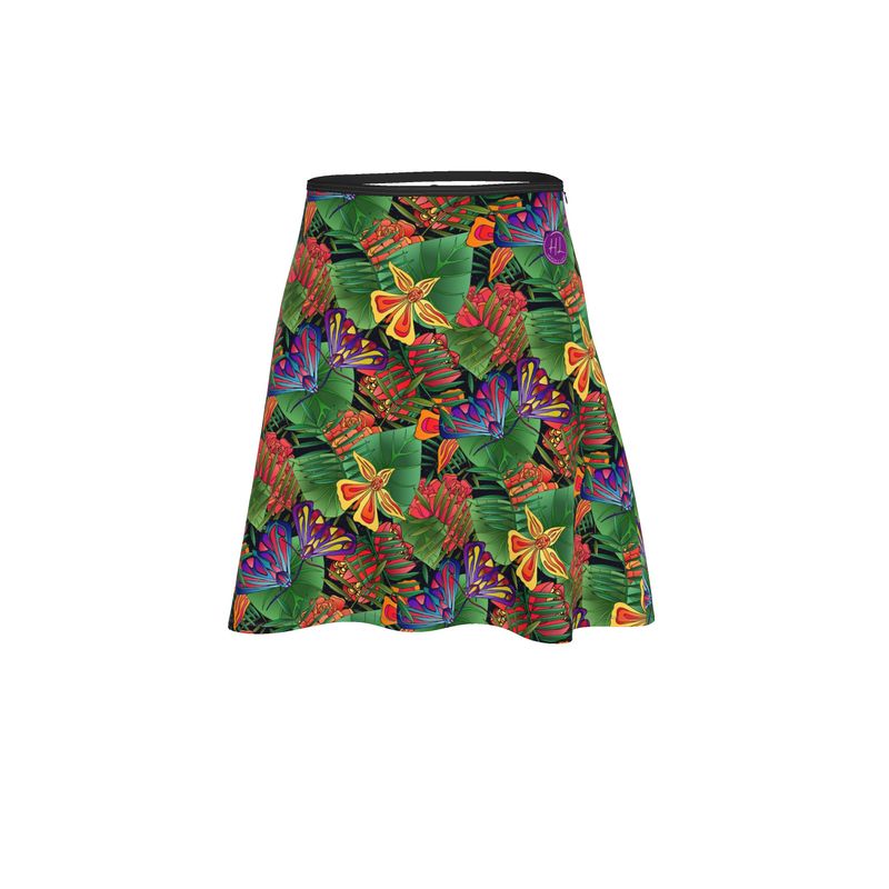 Women's Skater Skirt - Jungle Flower