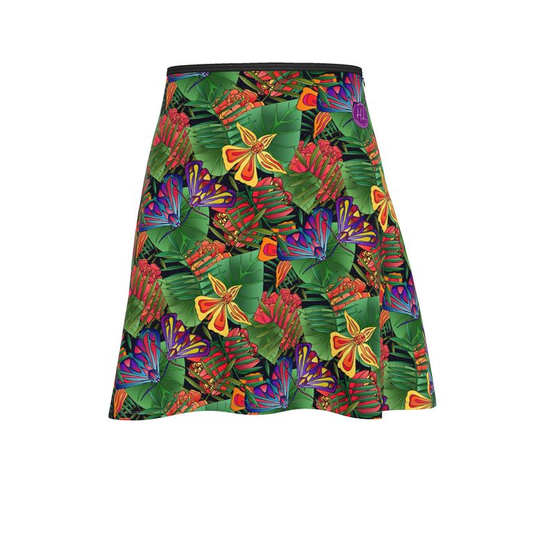 Women's Skater Skirt - Jungle Flower