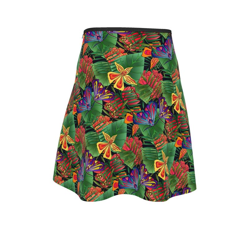 Women's Skater Skirt - Jungle Flower